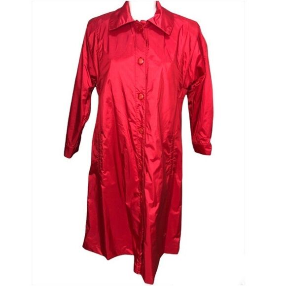 Vintage Size 8 Woodward’s Red Trenchcoat - Picture 1 of 10